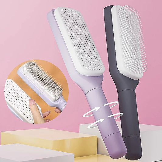 Brosse Innovante 2-en-1 – Démêlez & Nettoyez en Un Geste !