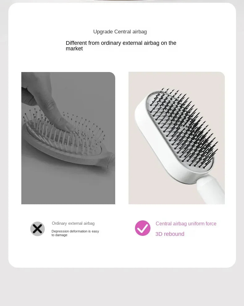 Self Cleaning Hair Brush for Women One-key Cleaning Hair Loss Airbag Massage Scalp Comb Anti-Static Hairbrush Dropshipping